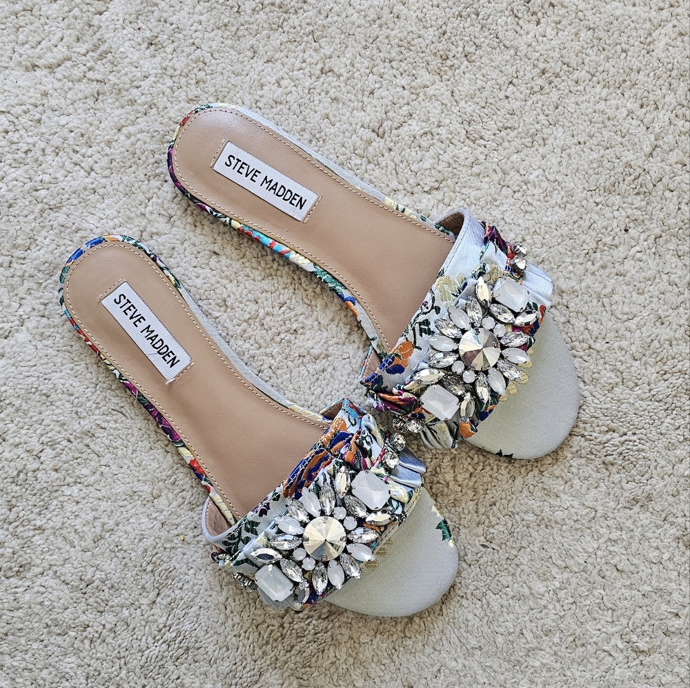 Steve Madden Women's Embellished Slide Sandals - Multicolor